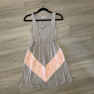 Taupe and pink tank dress